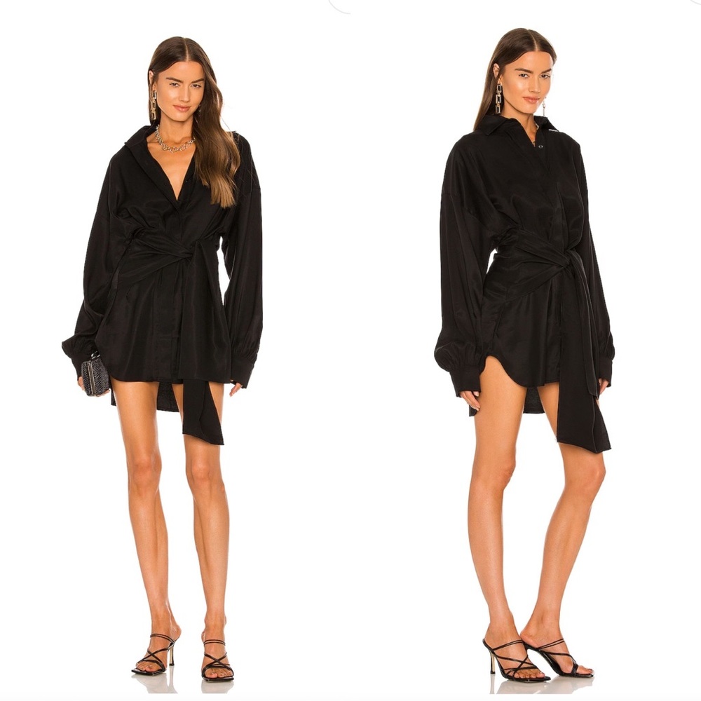 NONchalant Label Dafne Shirt Dress in Black
